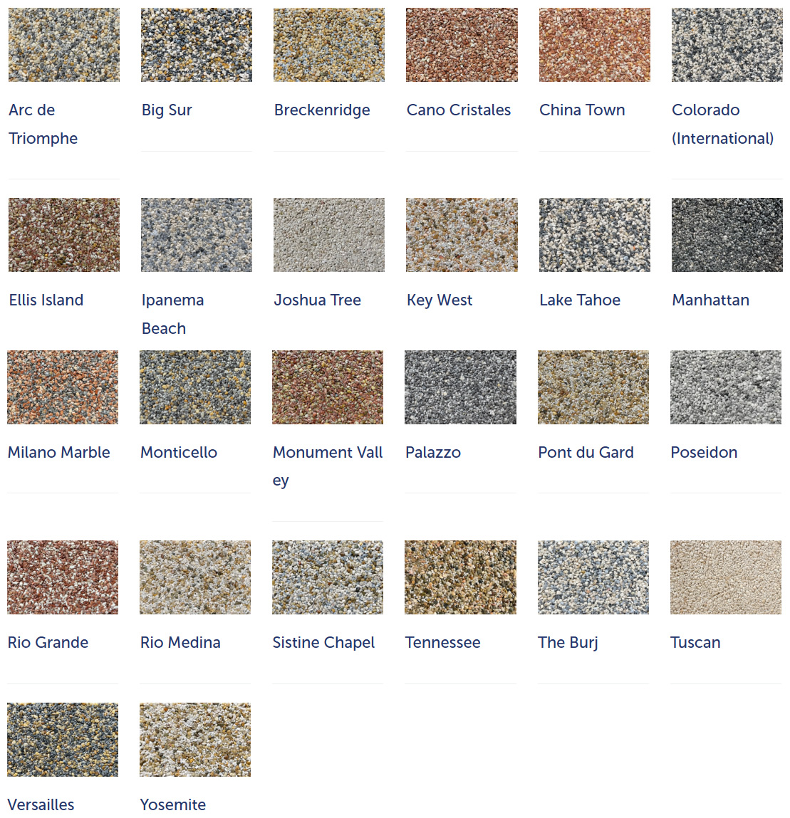 Vuba Stone Color Swatches